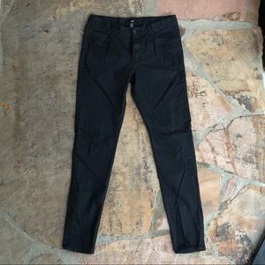 H&M Black Wax Coated Denim Jeans Tapered